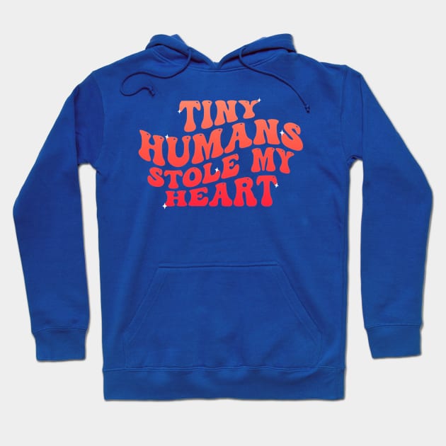 Groovy Tiny Humans Stole My Heart Valentine's Day NICU Nurse Hoodie by Emily Ava 1